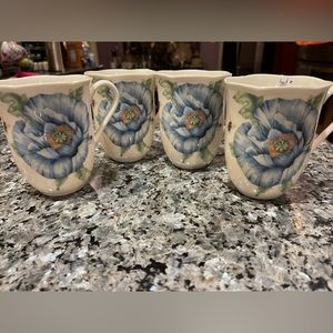 LENOX Butterfly Meadow coffee mugs set of 4 NEW